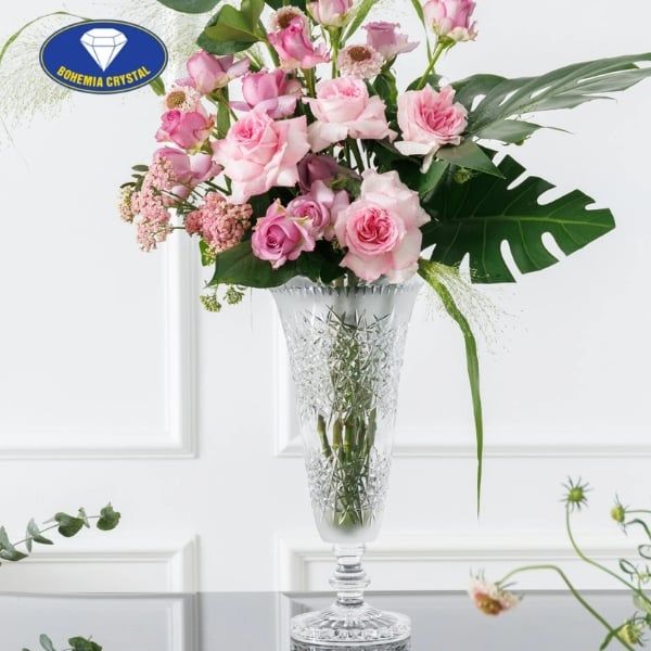 Lọ hoa pha lê mài Bohemia Hoarfrost 40cm