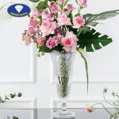  Lọ hoa pha lê mài Bohemia Hoarfrost 40cm 