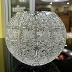Lọ hoa pha lê mài Bohemia M57 20cm hình cầu