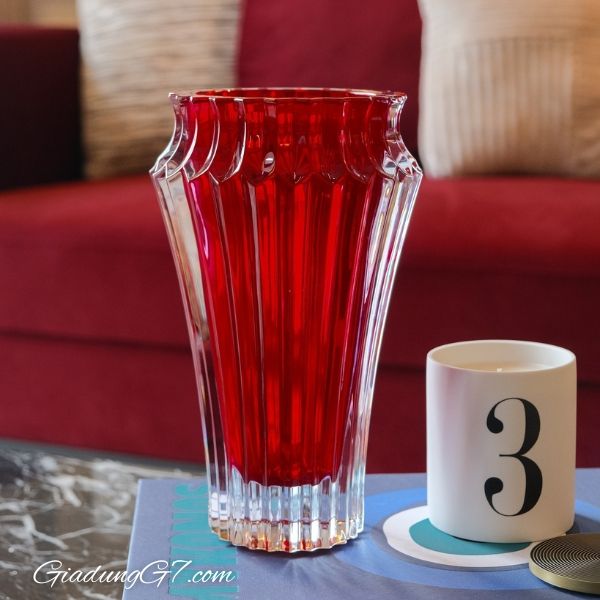 Lọ hoa Rogaska Crown Jewel 25cm màu đỏ