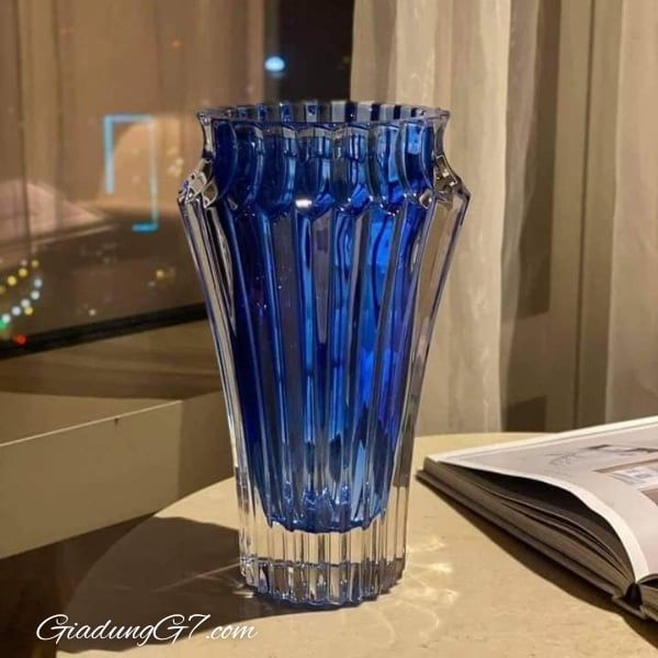 Lọ hoa Rogaska Crown Jewel 25cm màu xanh dương