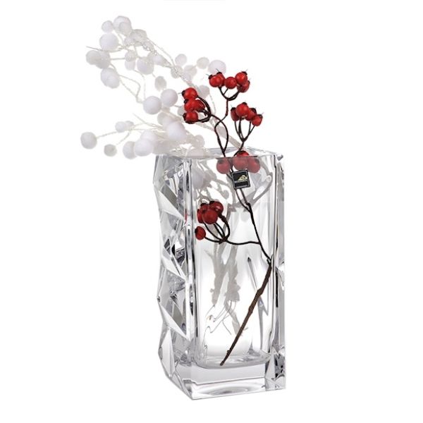 Lọ hoa Rogaska Crystallization 26cm pha lê cao cấp tạo hình thủ công