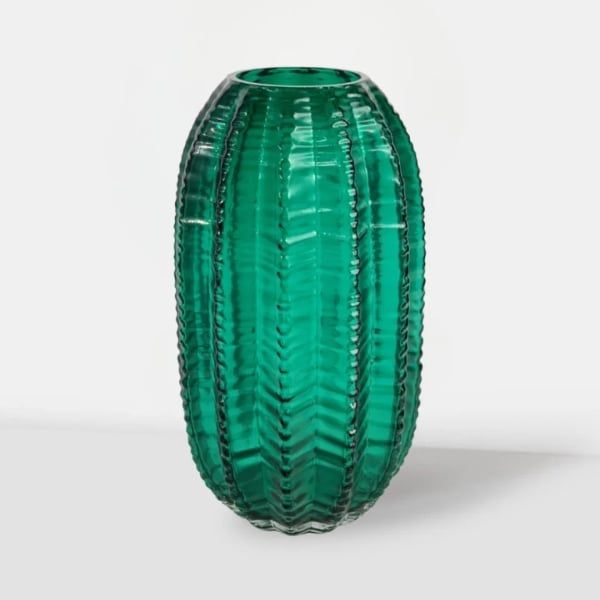 Lọ hoa thủy tinh phong cách Bắc Âu cao 28cm, rộng 15cm