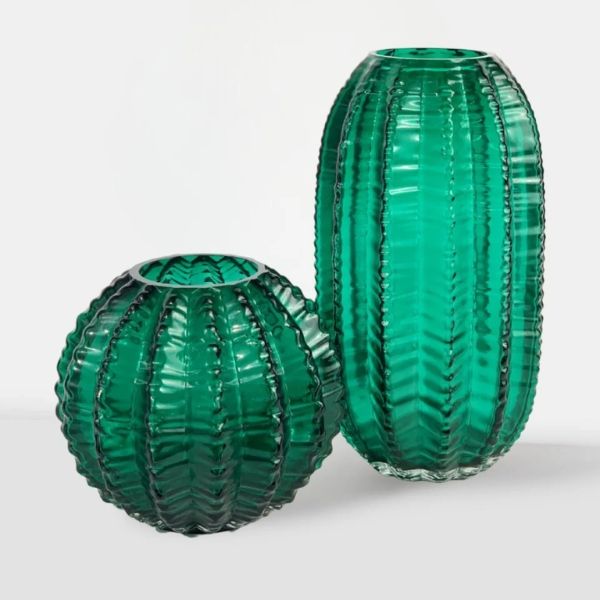 Lọ hoa thủy tinh phong cách Bắc Âu cao 28cm, rộng 15cm