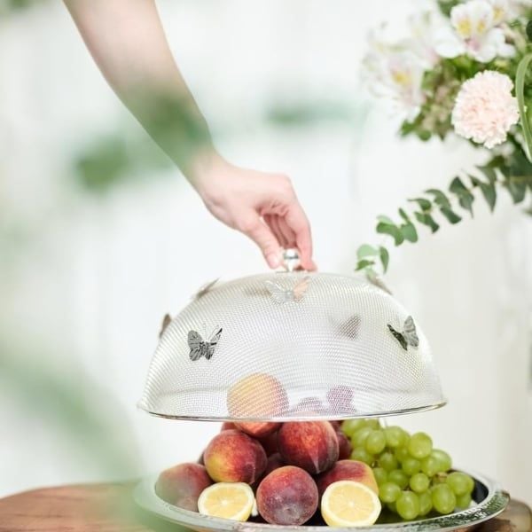 Lồng bàn mạ bạc Edzard 30cm trang trí bướm đậu - Germany