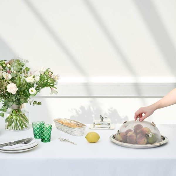 Lồng bàn mạ bạc Edzard 30cm trang trí bướm đậu - Germany
