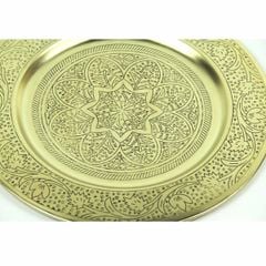  Mâm tròn Vintage Size đại 50cm - Made in Ấn Độ (Màu Bạc/ Đồng) 