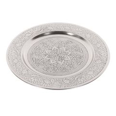  Mâm tròn Vintage Size đại 50cm - Made in Ấn Độ (Màu Bạc/ Đồng) 