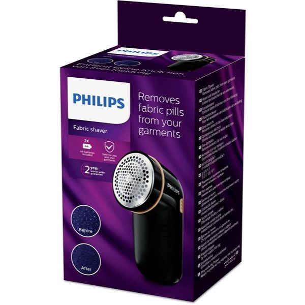 Máy cắt lông xù Philips GC026 có 2 màu: xanh/ đen 3 lưỡi dao kép