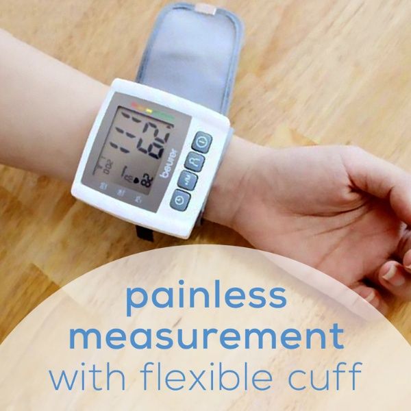 Máy đo huyết áp cổ tay Beurer BC30 cảnh báo nhịp tim, 120 kết quả đo