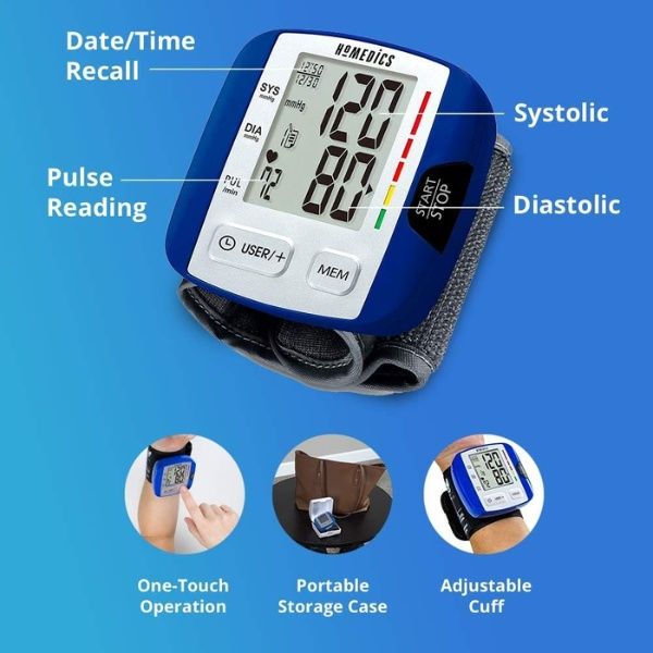 Máy đo huyết áp cổ tay HoMedics BPW-0200 bộ nhớ 60 cảnh báo nhịp tim