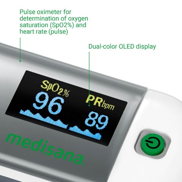 Máy đo nồng độ oxy Medisana PM100 màn hình Oled, 6 chế độ xem