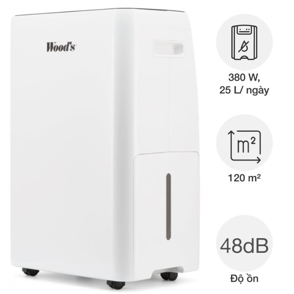 Máy hút ẩm Wood’s MRD25GW Wifi 25 lít/ngày 120m2