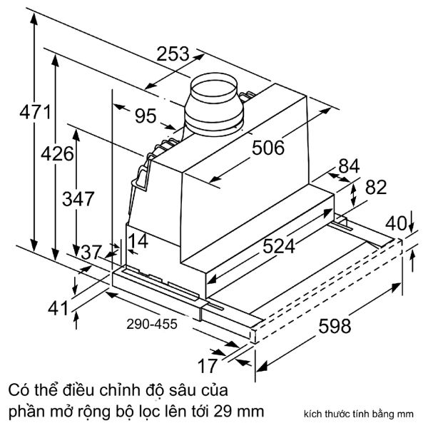 Máy hút mùi âm tủ Bosch DFR067A52 Series 4