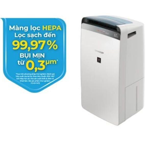 Máy lọc không khí kiêm hút ẩm Sharp DW J20FV-W (52m²/20lít)