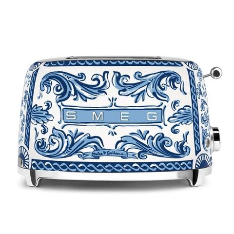 Máy nướng bánh mì Smeg TSF01DGBEU họa tiết Dolce & Gabbana xanh gốm