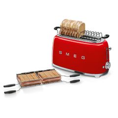  Máy nướng bánh mì Smeg TSF02RDEU màu đỏ 2 khe 