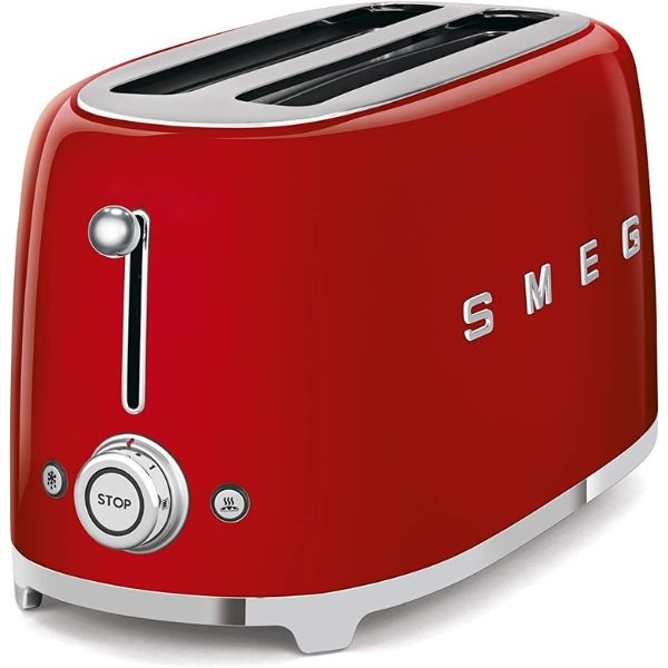 Máy nướng bánh mì Smeg TSF02RDEU màu đỏ 2 khe nướng