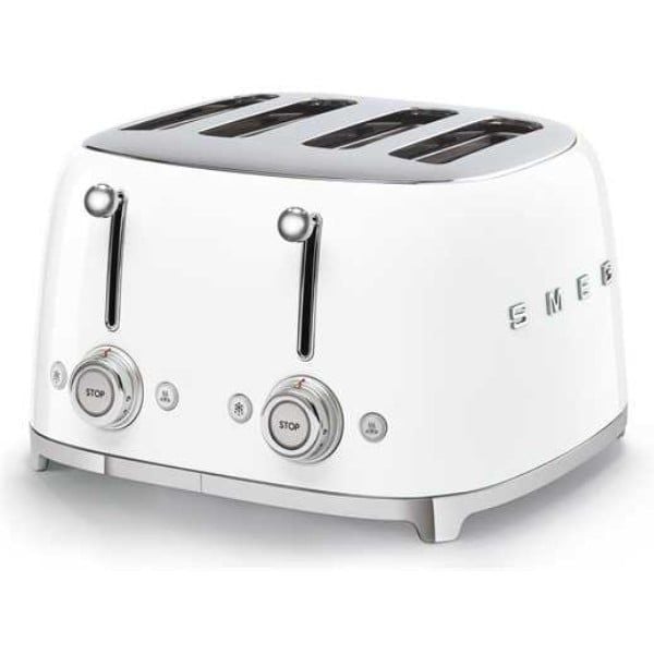Máy nướng bánh mì Smeg TSF03CREU màu kem với 4 khe nướng rộng