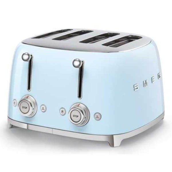 Máy nướng bánh mì Smeg TSF03CREU màu kem với 4 khe nướng rộng