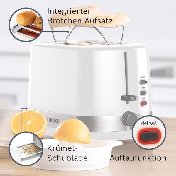 Máy nướng bánh mỳ Bosch TAT6A511 công suất 800W