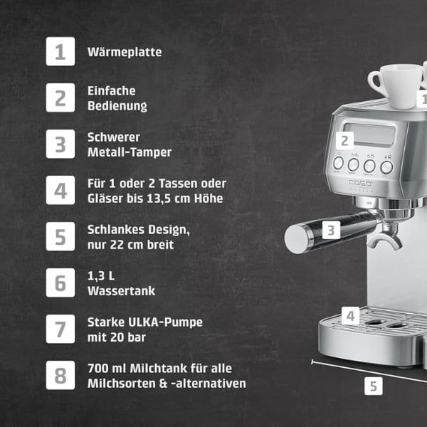 Máy pha cà phê Caso Espresso Gourmet Latte