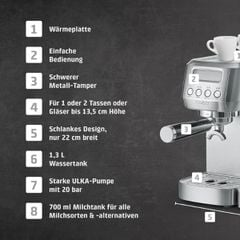  Máy pha cà phê Caso Espresso Gourmet Latte 