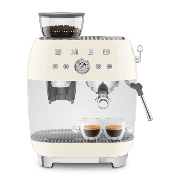 Máy pha cà phê thủ công Espresso Smeg EGF03CREU kèm xay hạt màu kem