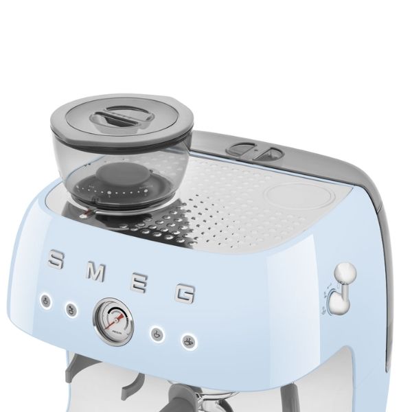 Máy pha cà phê thủ công Espresso Smeg EGF03PBEU kèm xay hạt màu xanh