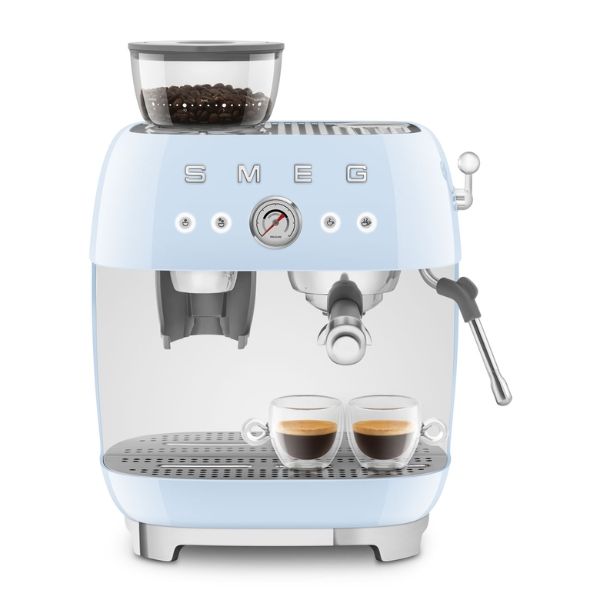 Máy pha cà phê thủ công Espresso Smeg EGF03PBEU kèm xay hạt màu xanh