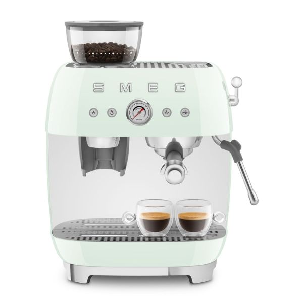 Máy pha cà phê thủ công Espresso Smeg EGF03PGEU kèm xay hạt xanh mint