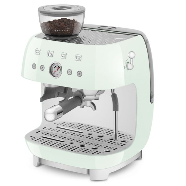 Máy pha cà phê thủ công Espresso Smeg EGF03PGEU kèm xay hạt xanh mint