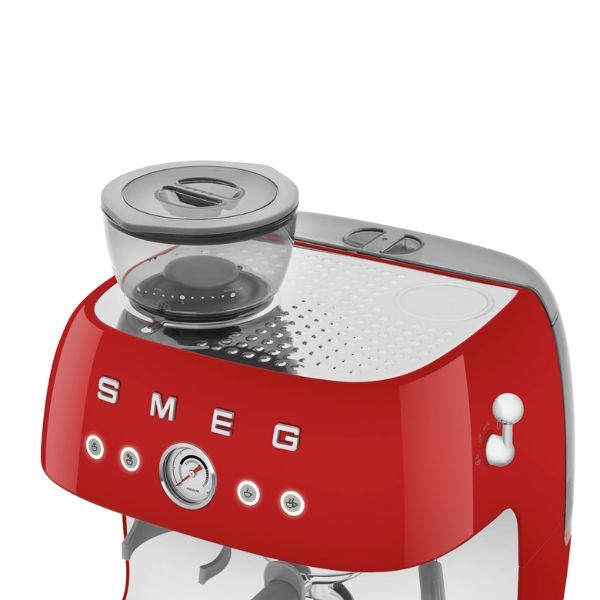 Máy pha cà phê thủ công Espresso Smeg EGF03RDEU kèm xay hạt màu đỏ