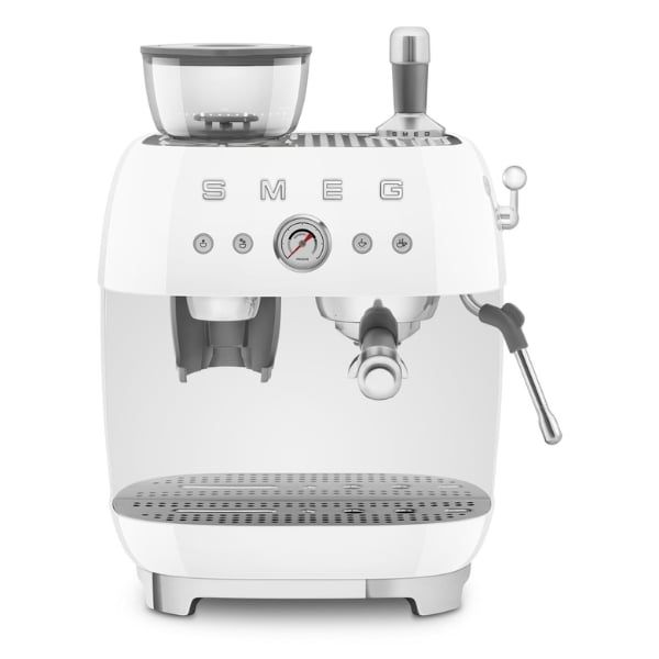 Máy pha cà phê thủ công Espresso Smeg EGF03WHEU kèm xay hạt màu trắng