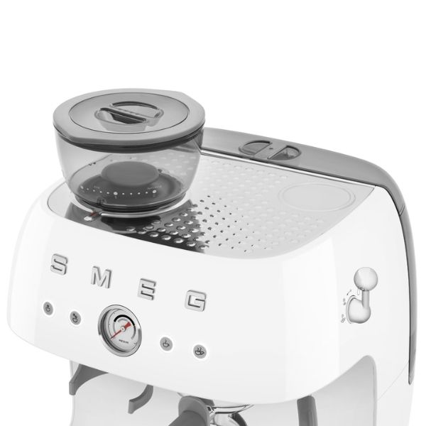 Máy pha cà phê thủ công Espresso Smeg EGF03WHEU kèm xay hạt màu trắng
