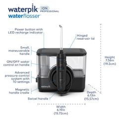  Máy tăm nước Waterpik WF-12 công nghệ ion - Màu trắng / đen 
