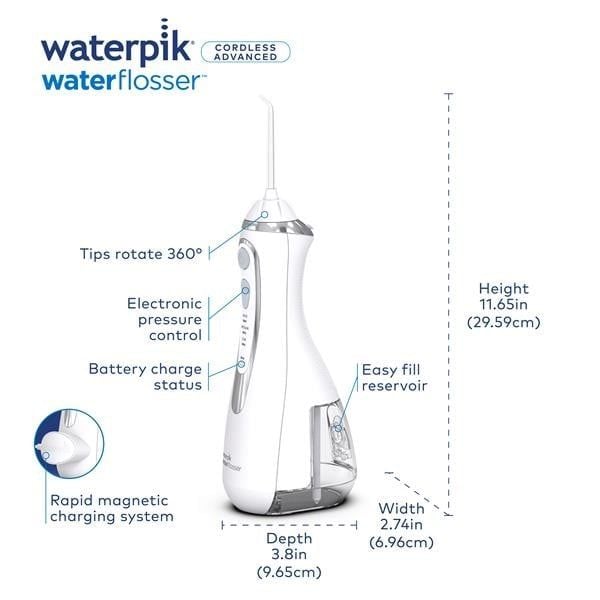 Máy tăm nước Waterpik WP-580 / WP580 cầm tay sạc USB từ tính