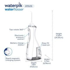 Máy tăm nước Waterpik WP580 / WP-580 Cordless Advanced 2.0 màu trắng 
