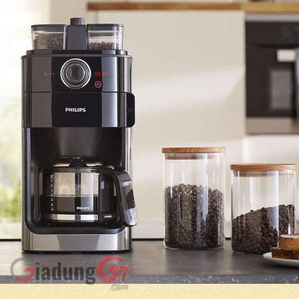 Máy xay cà phê Philips Grind & Brew HD7769/00 hẹn giờ, có ngăn đôi