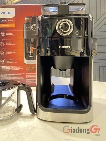Máy xay cà phê Philips Grind & Brew HD7769/00 hẹn giờ, có ngăn đôi