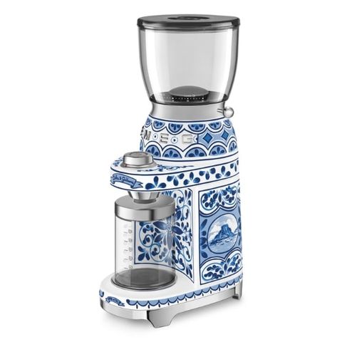 Máy xay cà phê Smeg CGF01DGBEU xanh gốm họa tiết Dolce & Gabbana