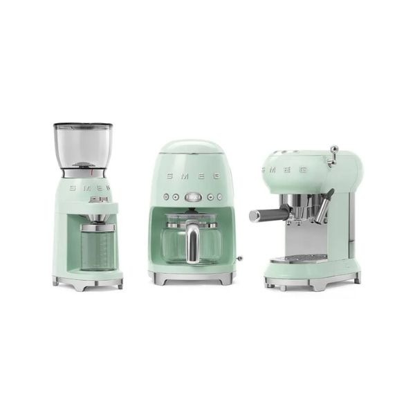 Máy xay cà phê Smeg CGF11PGEU màu xanh mint với 3 chế độ xay