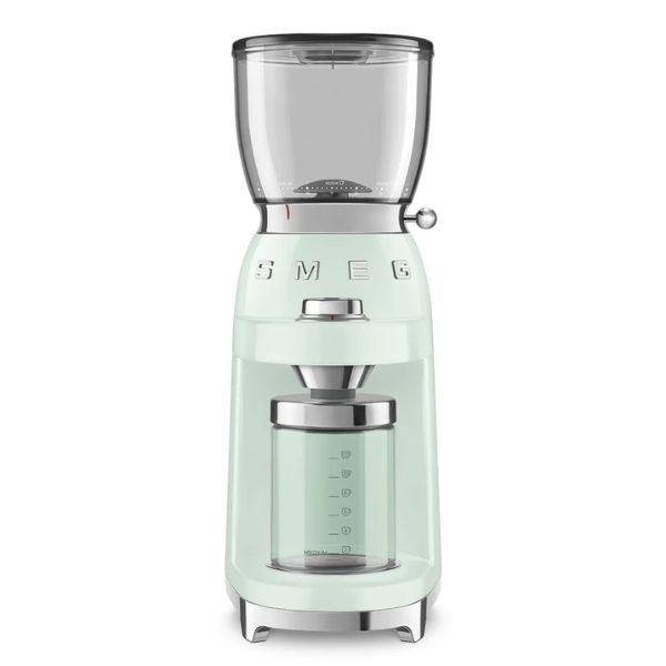 Máy xay cà phê Smeg CGF11PGEU màu xanh mint với 3 chế độ xay