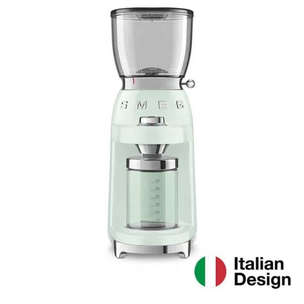 Máy xay cà phê Smeg CGF11PGEU màu xanh mint với 3 chế độ xay