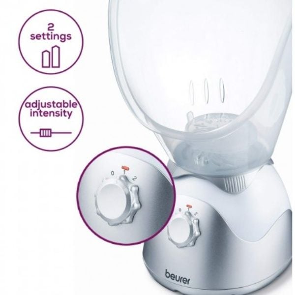 Máy xông mặt Beurer FS50 đi kèm bầu xông mũi, có hộp đựng tinh dầu