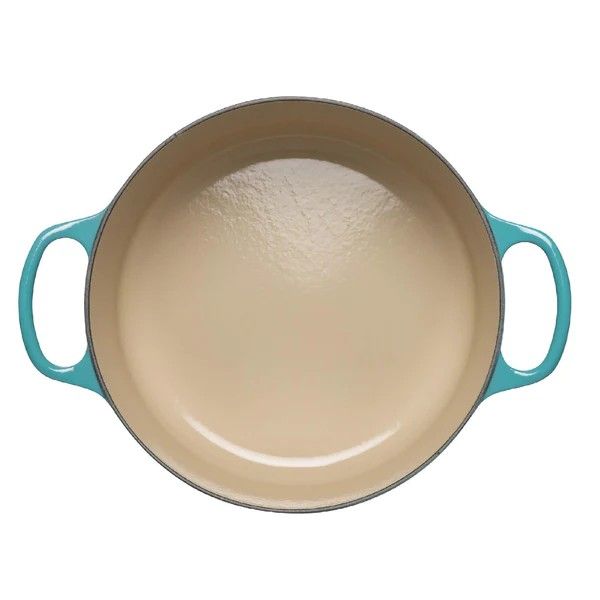 Nồi chảo gang Le Creuset Signature 30cm xanh caribe