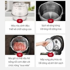  Nồi cơm điện cao tần Cuckoo CRP DHAS069FW 1.08L (Lòng inox) áp suất - Màu trắng 