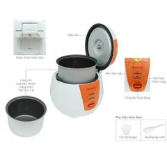  Nồi cơm điện Cuckoo CR0661 1.08L - Màu xanh/ Cam 