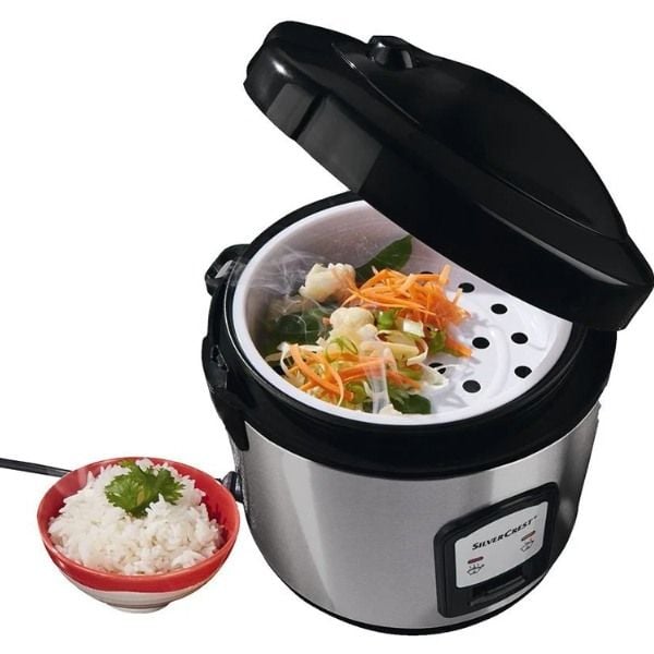 Nồi cơm điện mini SilverCrest giúp bạn Chuẩn bị bữa cơm nhẹ nhàng - đảm bảo giữ lại các thành phần tự nhiên, vitamin & khoáng chất