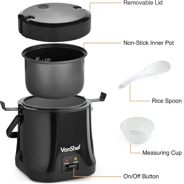 Nồi cơm điện mini Vonshef 0.3L
